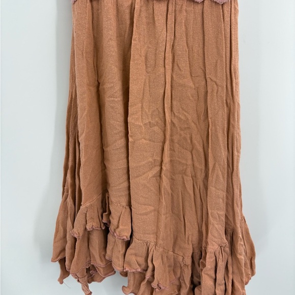 Free People one Adella Frilled boho bohemian Chemise Dress mini size xs - Picture 4 of 14